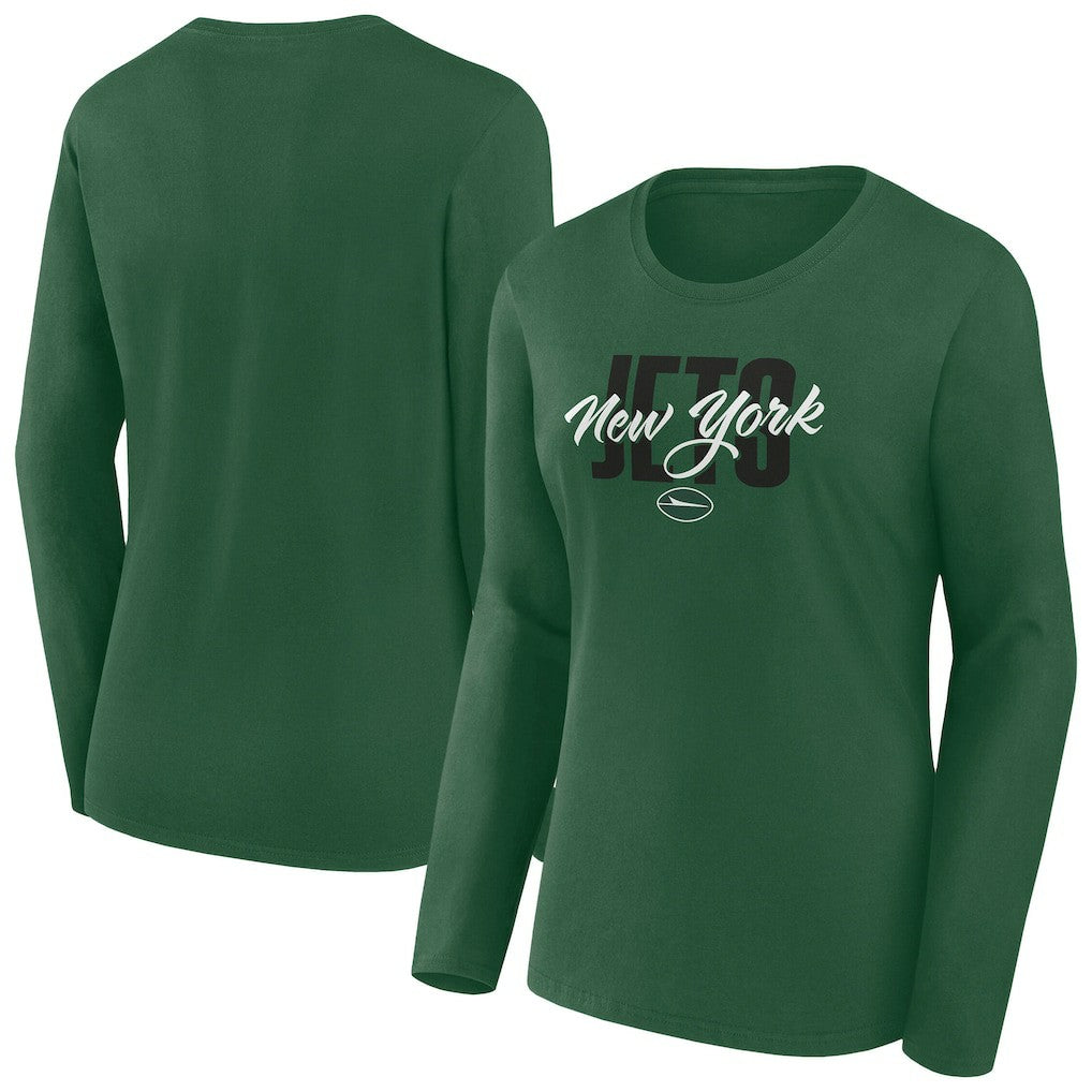 New York Jets Women's Long Sleeve Scoop Neck T-Shirt - Green - Fanatics