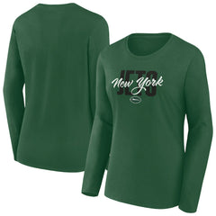 New York Jets Women's Long Sleeve Scoop Neck T-Shirt - Green - Fanatics