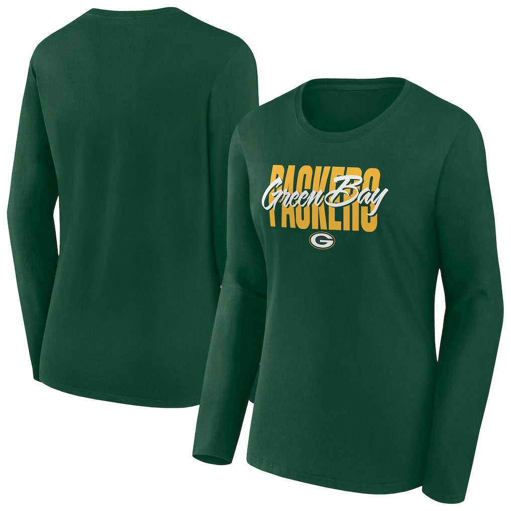 Green Bay Packers Women's Long Sleeve Scoop Neck T-Shirt - Green - Fanatics