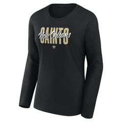 New Orleans Saints Women's Long Sleeve Scoop Neck T-Shirt - Black - Fanatics