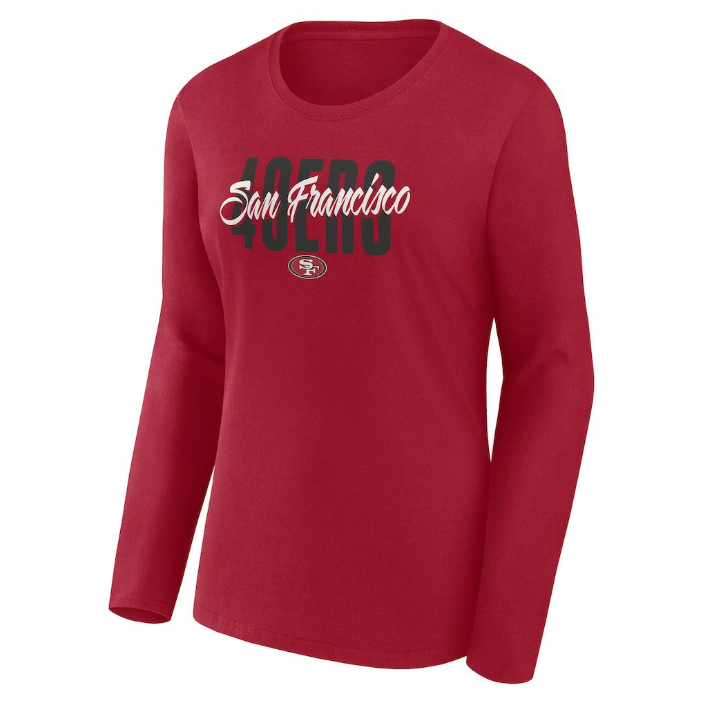 San Francisco 49ers Women's Long Sleeve Scoop Neck T-Shirt - Scarlet - Fanatics