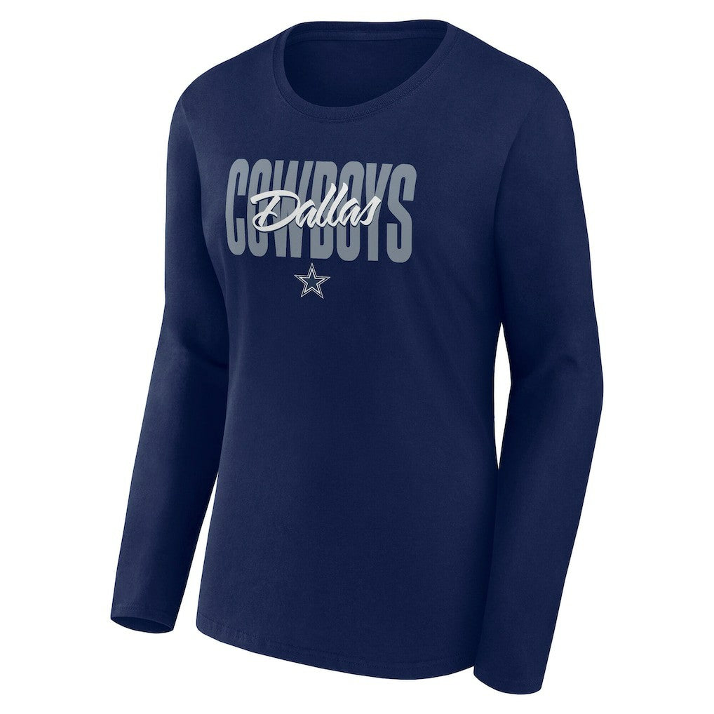 Dallas Cowboys Women's Long Sleeve Scoop Neck T-Shirt - Navy - Fanatics
