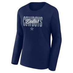 Dallas Cowboys Women's Long Sleeve Scoop Neck T-Shirt - Navy - Fanatics