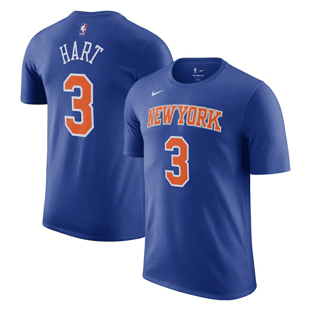 Nike Josh Hart New York Knicks Icon Edition Name & Number T-Shirt Blue