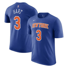 Nike Josh Hart New York Knicks Icon Edition Name & Number T-Shirt Blue