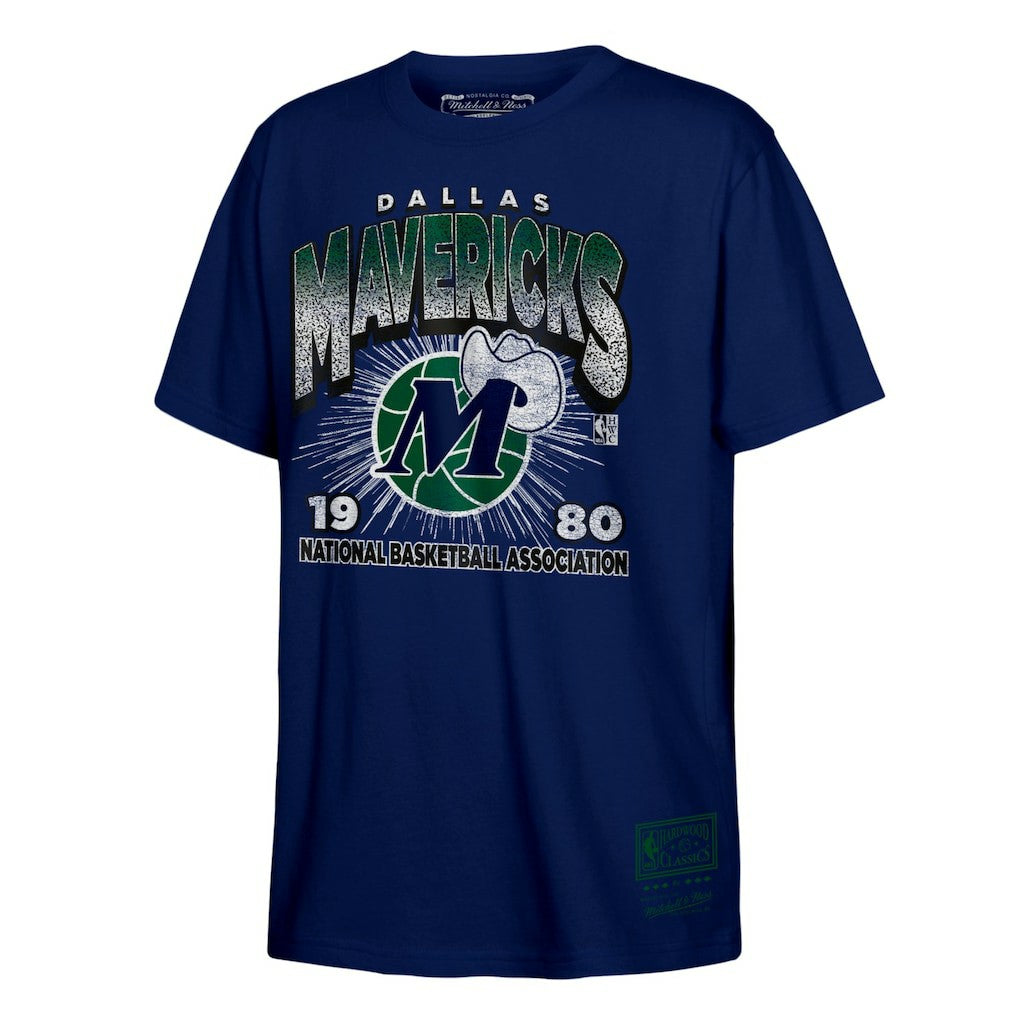Mitchell & Ness Dallas Mavericks Hardwood Classics Vintage Hoopster T-Shirt Navy