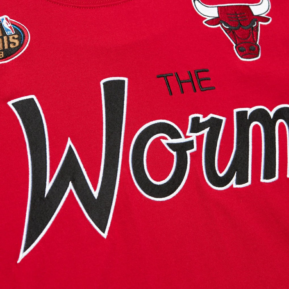 Mitchell & Ness Dennis Rodman Chicago Bulls Premium Nickname T-Shirt Red