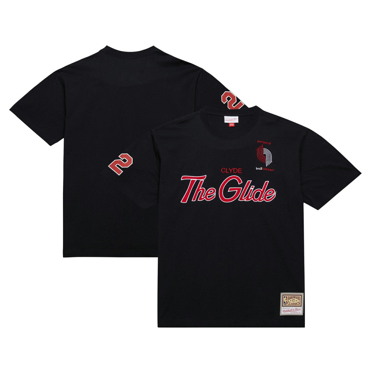 Mitchell & Ness Clyde Drexler Portland Trail Blazers Premium Nickname T-Shirt Black