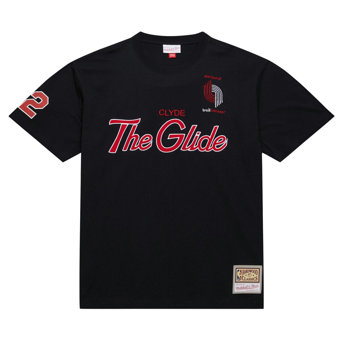 Mitchell & Ness Clyde Drexler Portland Trail Blazers Premium Nickname T-Shirt Black
