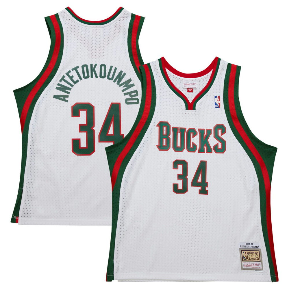 Mitchell & Ness Giannis Antetokounmpo Milwaukee Bucks 2013/14 Hardwood Classics Swingman Jersey White
