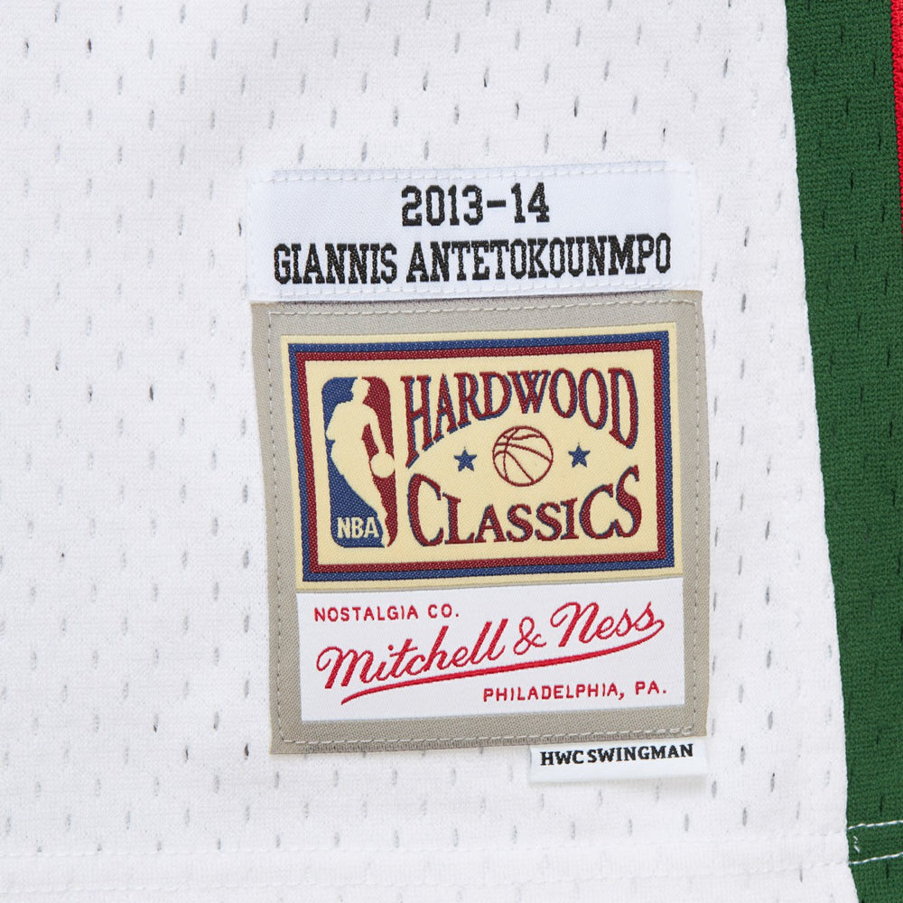 Mitchell & Ness Giannis Antetokounmpo Milwaukee Bucks 2013/14 Hardwood Classics Swingman Jersey White