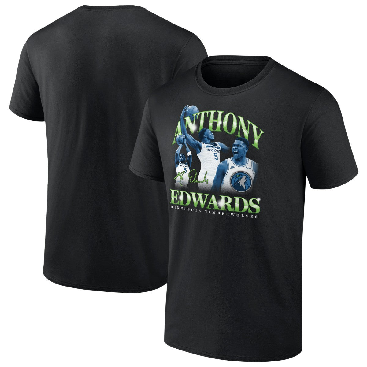 Anthony Edwards Minnesota Timberwolves Retro '90s T-Shirt Black
