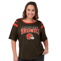 Cleveland Browns G-III 4Her by Carl Banks Women's Plus Size Linebacker T-Shirt - Brown - NFL