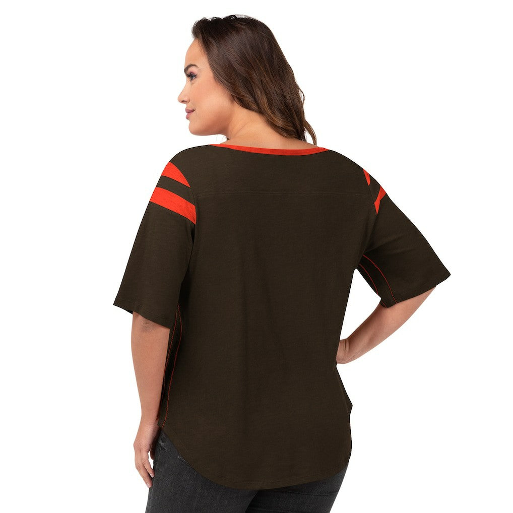 Cleveland Browns G-III 4Her by Carl Banks Women's Plus Size Linebacker T-Shirt - Brown - NFL