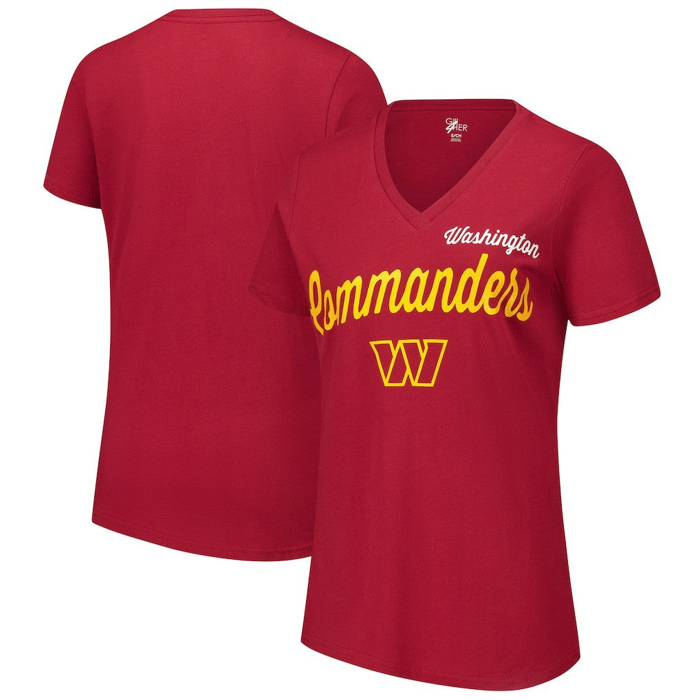 Washington Commanders G-III 4Her by Carl Banks Women's Post Season V-Neck T-Shirt - Burgundy - NFL