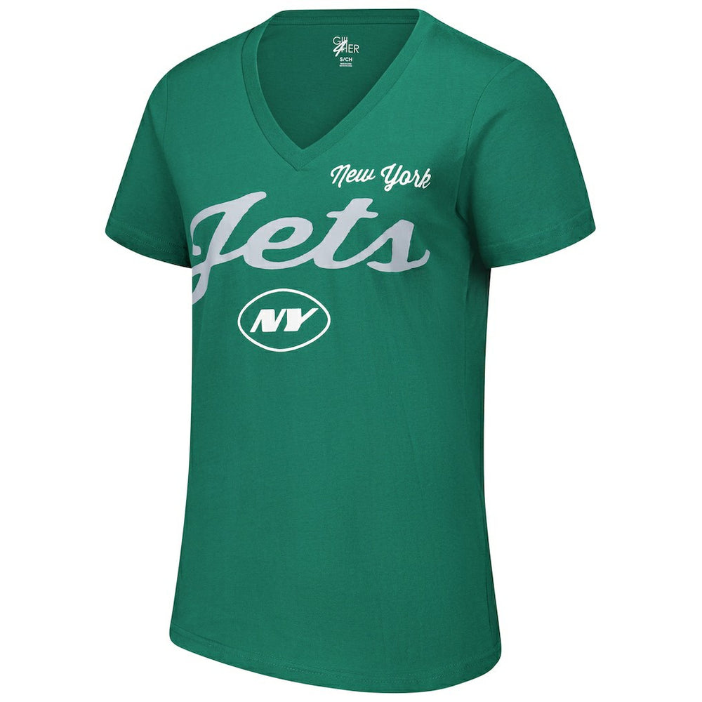 New York Jets G-III 4Her by Carl Banks Women's Post Season V-Neck T-Shirt - Green - NFL