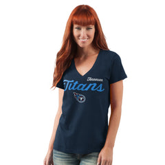 Tennessee Titans G-III 4Her by Carl Banks Women's Post Season V-Neck T-Shirt - Navy - NFL