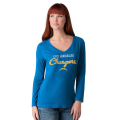 Los Angeles Chargers G-III 4Her by Carl Banks Women's Post Season Long Sleeve V-Neck T-Shirt - Powder Blue - NFL
