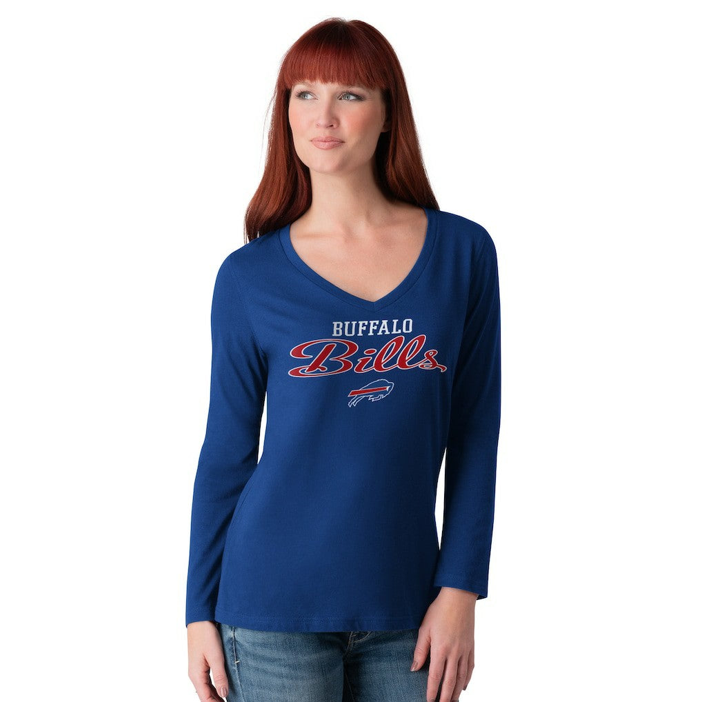 Buffalo Bills G-III 4Her by Carl Banks Women's Post Season Long Sleeve V-Neck T-Shirt - Royal - NFL