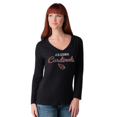 Arizona Cardinals G-III 4Her by Carl Banks Women's Post Season Long Sleeve V-Neck T-Shirt - Black - NFL