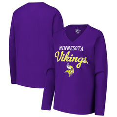 Minnesota Vikings G-III 4Her by Carl Banks Women's Post Season Long Sleeve V-Neck T-Shirt - Purple - NFL