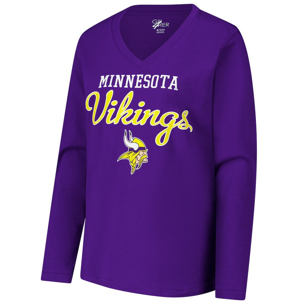Minnesota Vikings G-III 4Her by Carl Banks Women's Post Season Long Sleeve V-Neck T-Shirt - Purple - NFL
