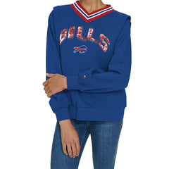 Buffalo Bills Tommy Hilfiger Women's Alice V-Neck Pullover Sweatshirt - Royal - NFL