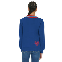 New York Giants Tommy Hilfiger Women's Alice V-Neck Pullover Sweatshirt - Royal - NFL