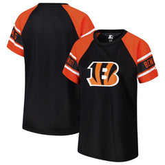 Cincinnati Bengals Starter Women's 1st Rounder Color Block Raglan Top - Black - NFL