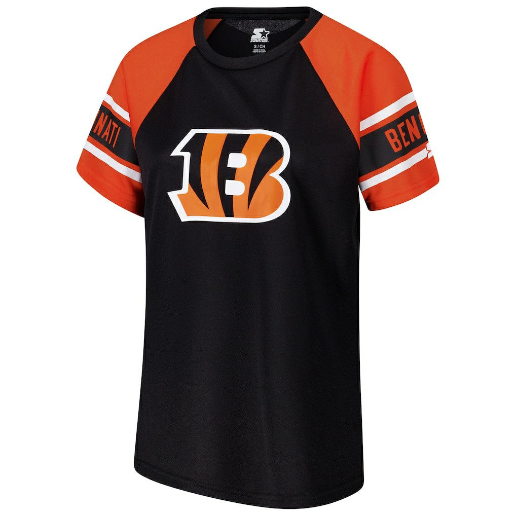 Cincinnati Bengals Starter Women's 1st Rounder Color Block Raglan Top - Black - NFL