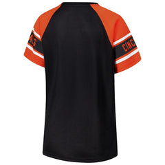 Cincinnati Bengals Starter Women's 1st Rounder Color Block Raglan Top - Black - NFL