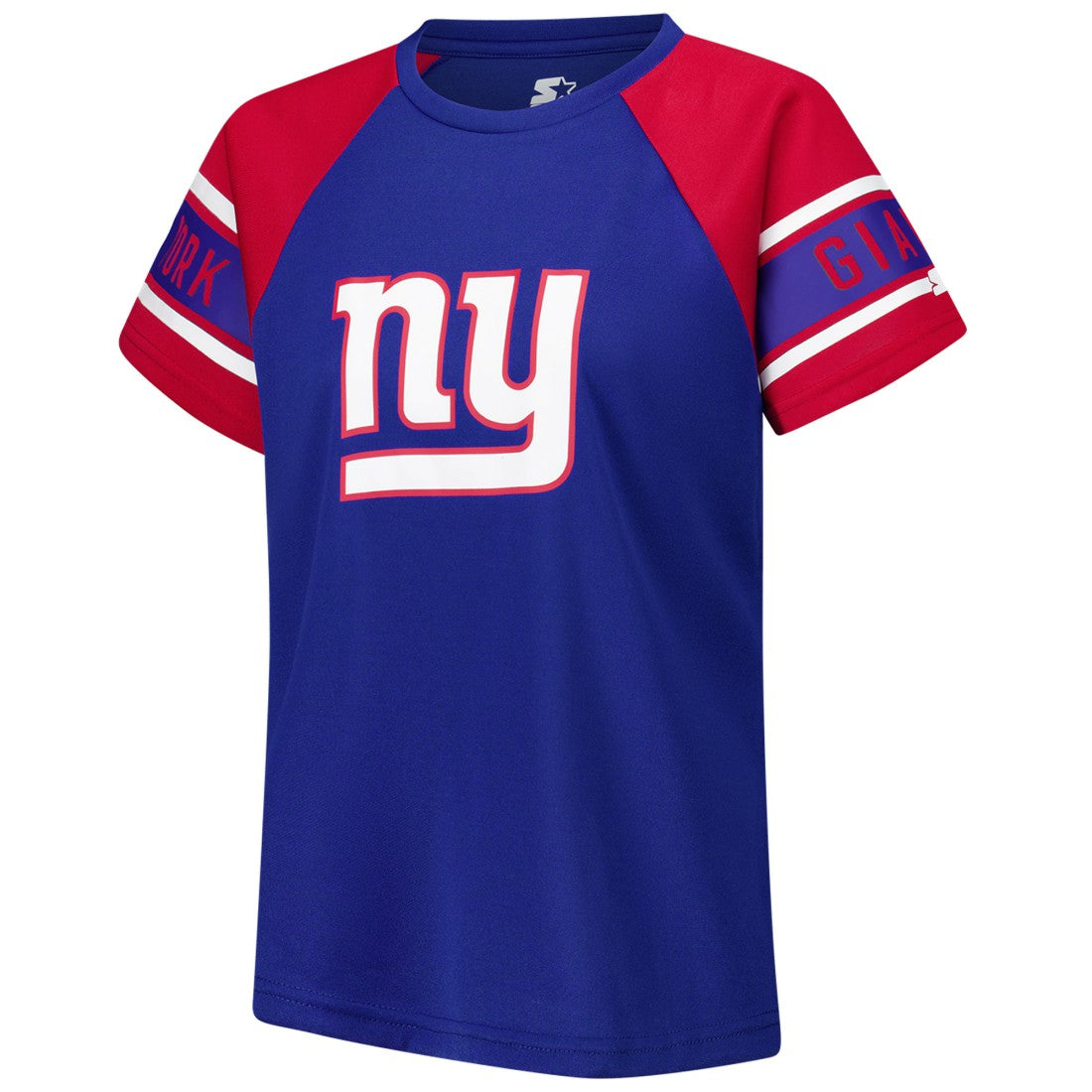 New York Giants Starter Women's 1st Rounder Color Block Raglan Top - Royal - NFL