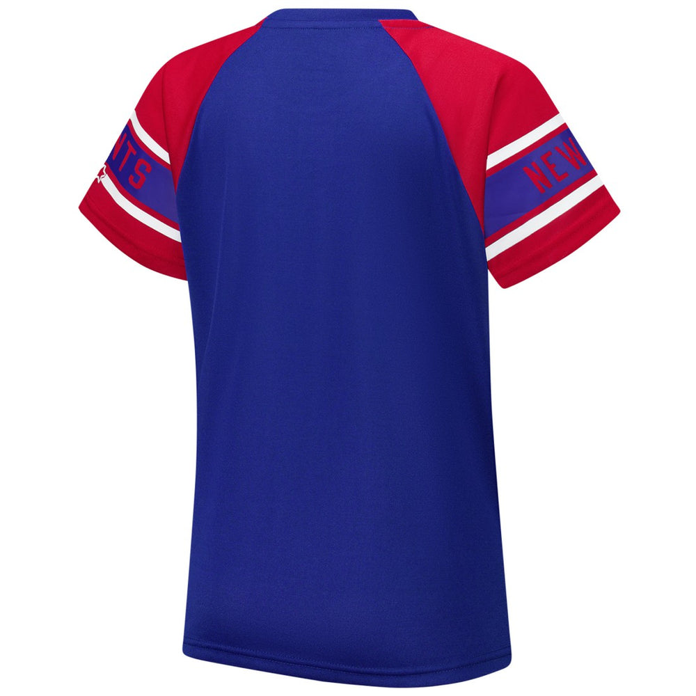New York Giants Starter Women's 1st Rounder Color Block Raglan Top - Royal - NFL