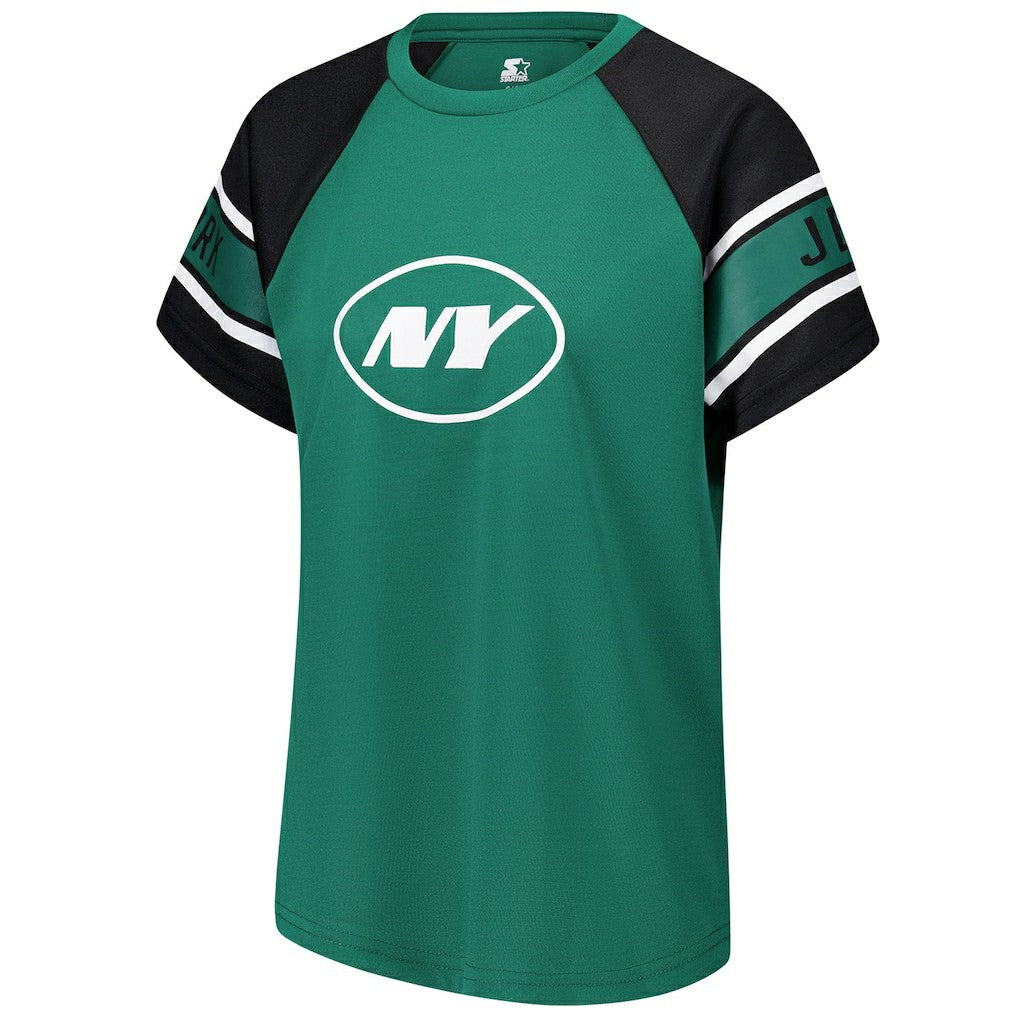 New York Jets Starter Women's 1st Rounder Color Block Raglan Top - Green - NFL
