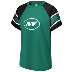 New York Jets Starter Women's 1st Rounder Color Block Raglan Top - Green - NFL