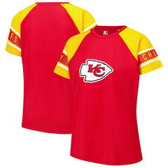 Kansas City Chiefs Starter Women's 1st Rounder Color Block Raglan Top - Red - NFL