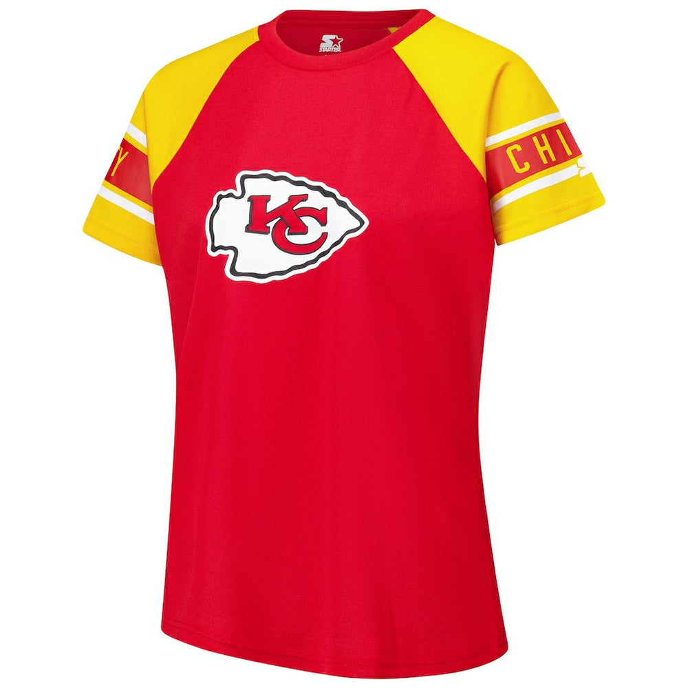 Kansas City Chiefs Starter Women's 1st Rounder Color Block Raglan Top - Red - NFL