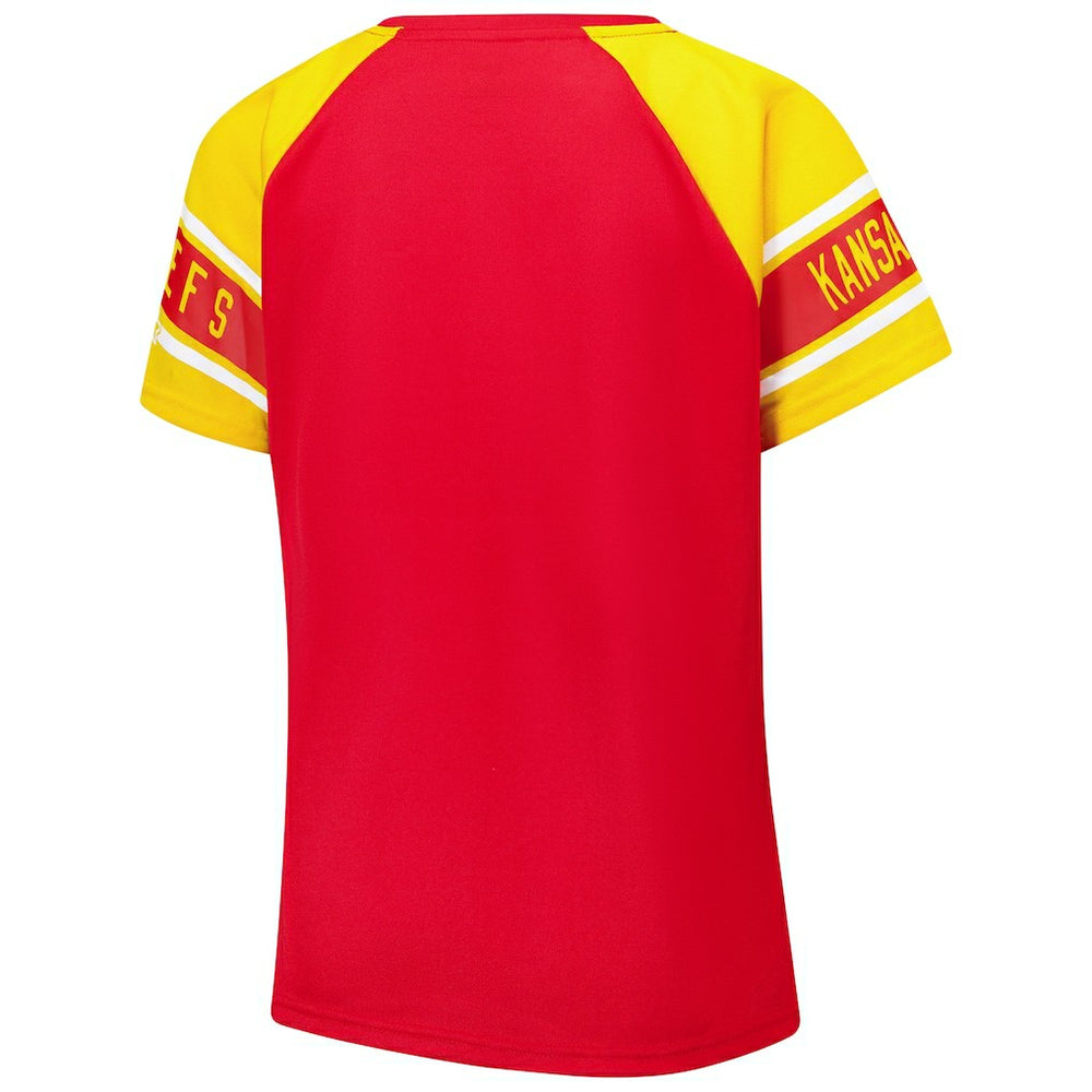 Kansas City Chiefs Starter Women's 1st Rounder Color Block Raglan Top - Red - NFL