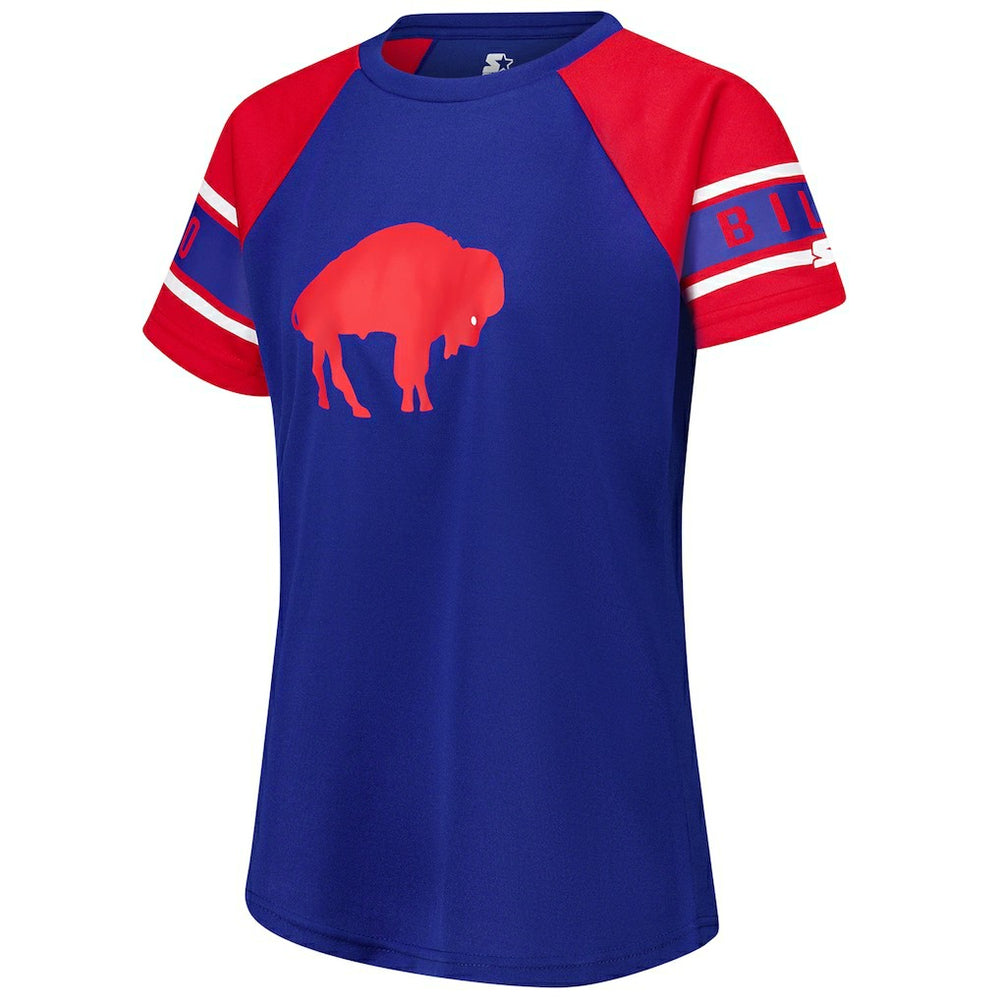 Buffalo Bills Starter Women's 1st Rounder Color Block Raglan Top - Royal - NFL