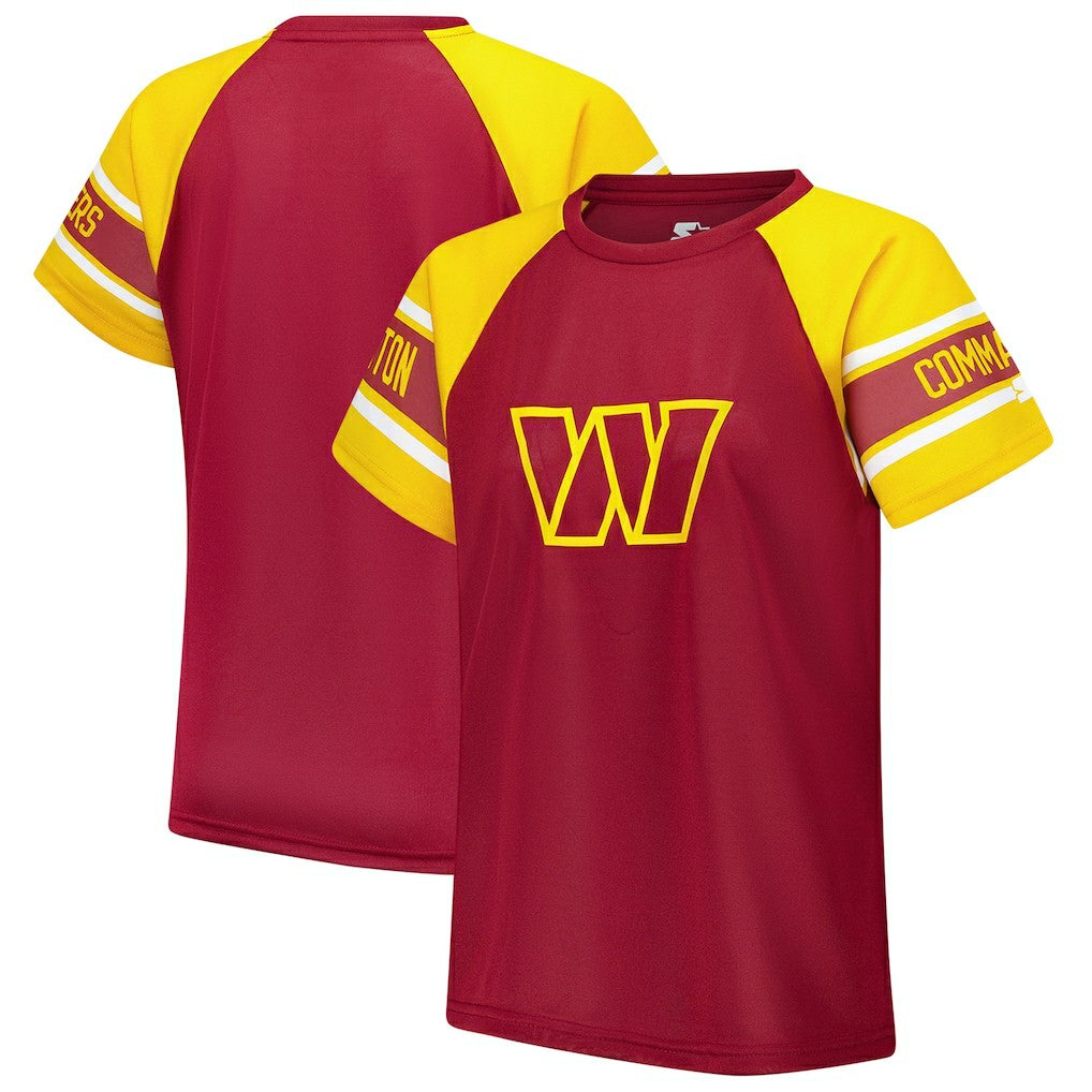 Washington Commanders Starter Women's 1st Rounder Color Block Raglan Top - Burgundy - NFL