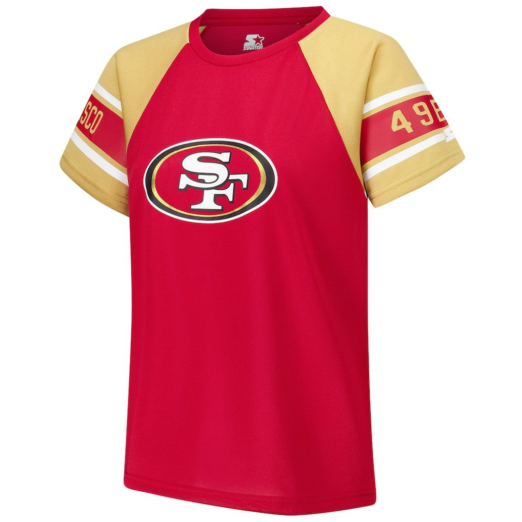 San Francisco 49ers Starter Women's 1st Rounder Color Block Raglan Top - Red - NFL