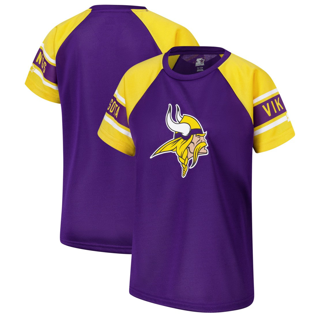 Minnesota Vikings Starter Women's 1st Rounder Color Block Raglan Top - Purple - NFL