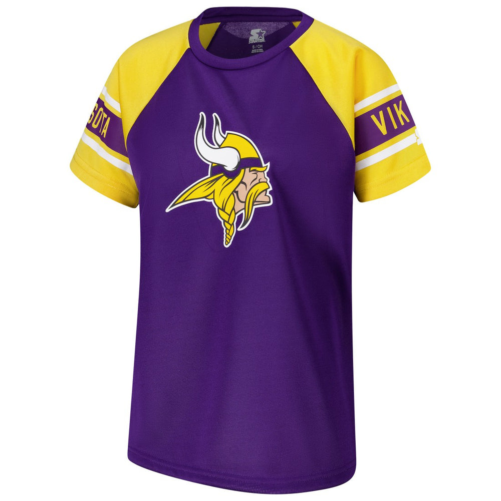 Minnesota Vikings Starter Women's 1st Rounder Color Block Raglan Top - Purple - NFL