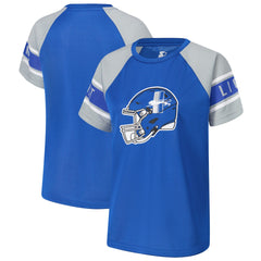 Detroit Lions Starter Women's 1st Rounder Color Block Raglan Top - Blue - NFL