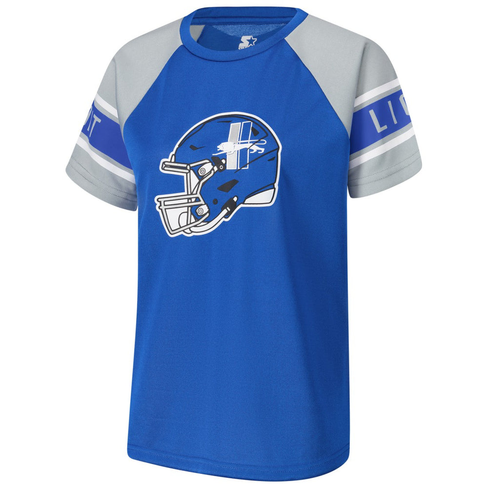 Detroit Lions Starter Women's 1st Rounder Color Block Raglan Top - Blue - NFL
