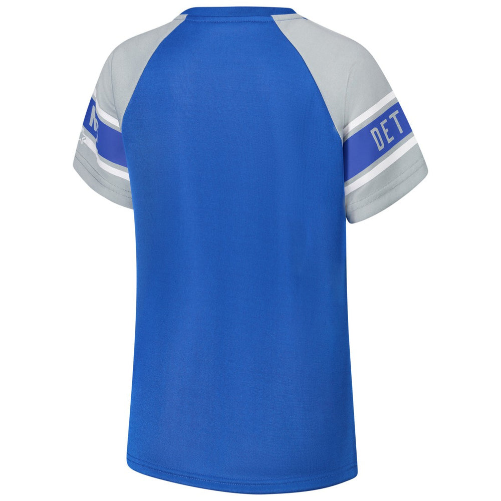 Detroit Lions Starter Women's 1st Rounder Color Block Raglan Top - Blue - NFL