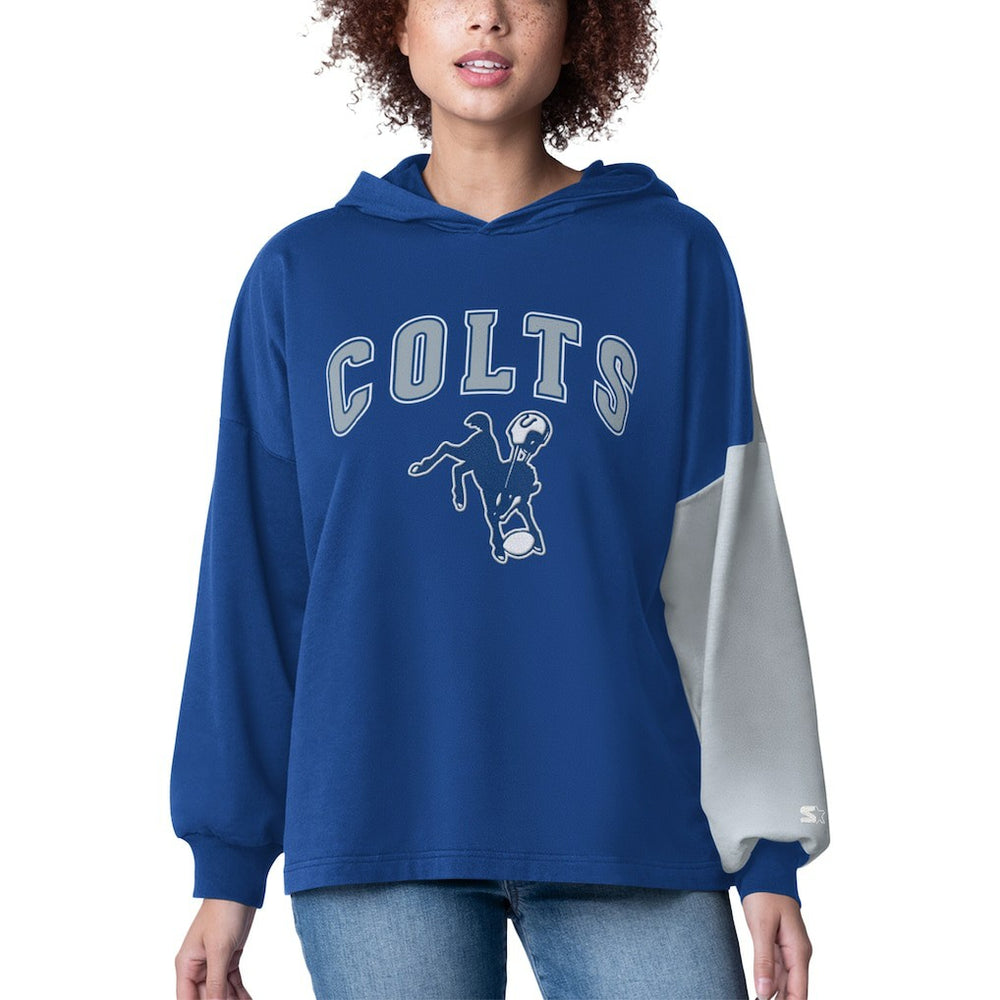 Indianapolis Colts Starter Women's Power Move Long Sleeve Pullover Hoodie - Royal - NFL