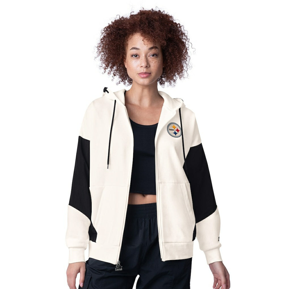 Pittsburgh Steelers Starter Women's Scrimmage Full-Zip Hoodie - White - NFL