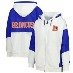 Denver Broncos Starter Women's Scrimmage Full-Zip Hoodie - White - NFL