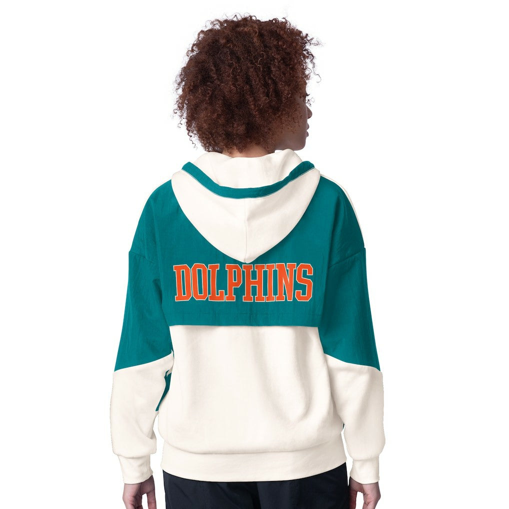 Miami Dolphins Starter Women's Scrimmage Full-Zip Hoodie - White - NFL